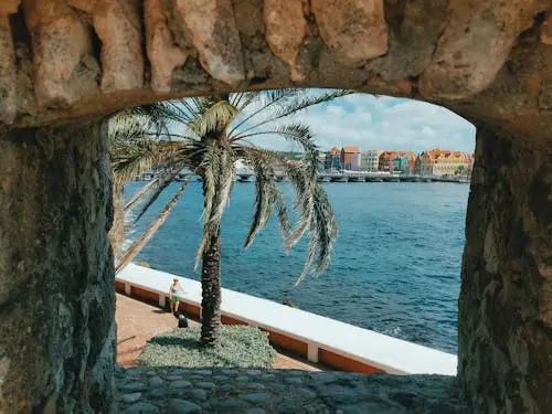 Scenic stone arch view in Willemstad, Curaçao